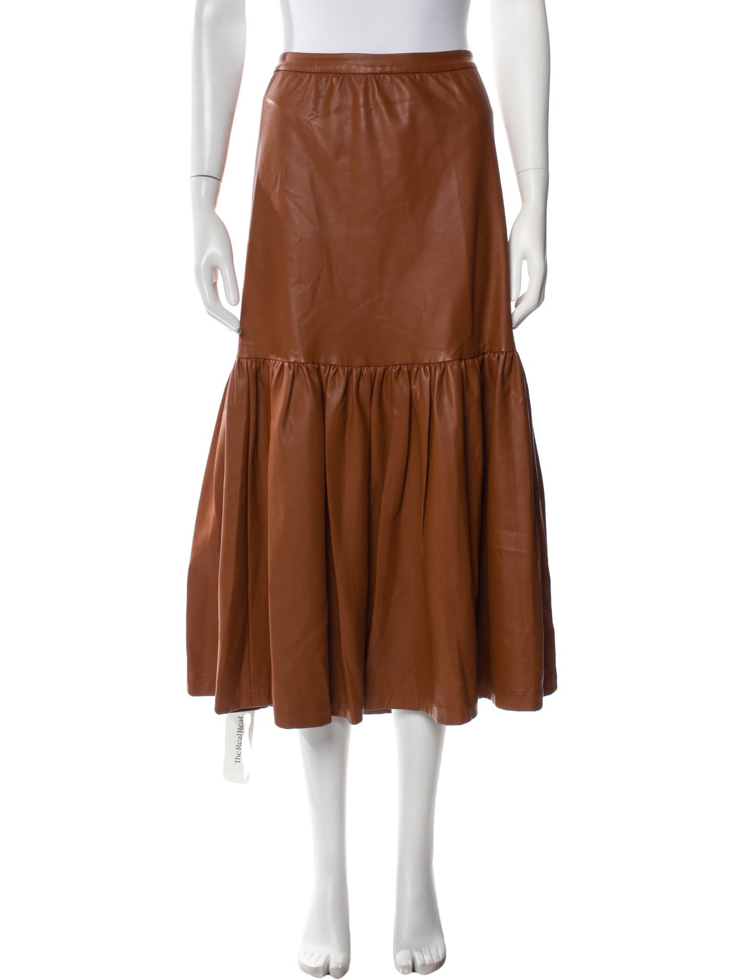 Staud Pleated Accents Midi Length Skirt