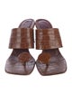 Staud Embossed Leather Slides