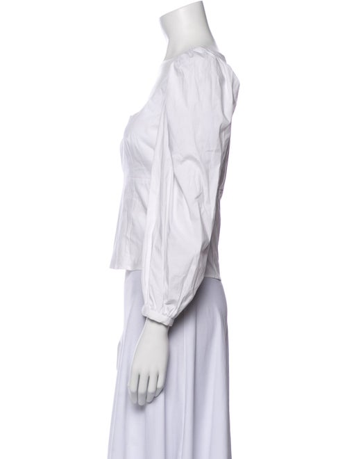 Staud Square Neckline Three-Quarter Sleeve Crop Top