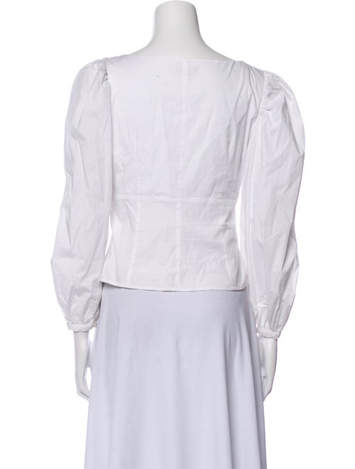 Staud Square Neckline Three-Quarter Sleeve Crop Top