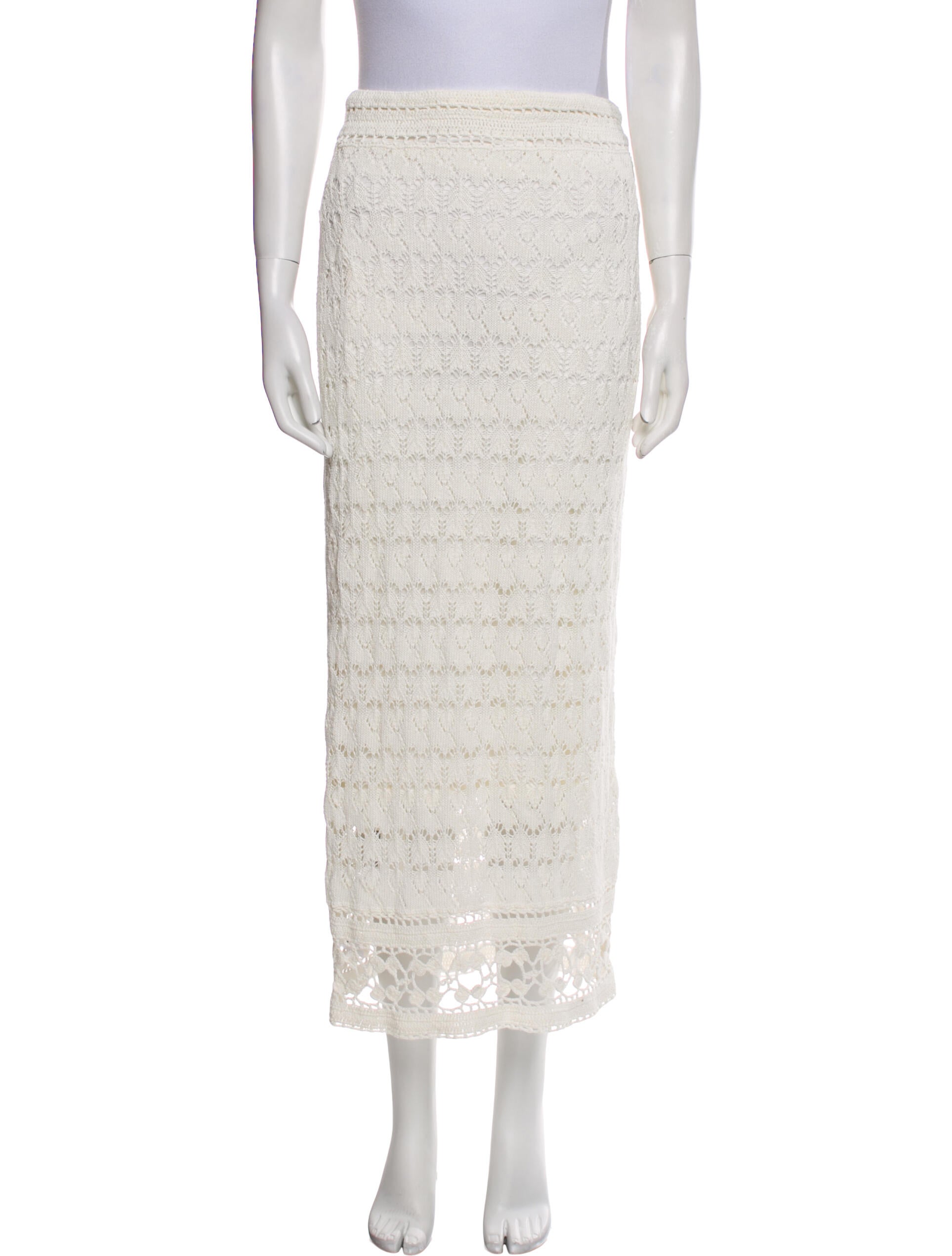 Staud Lace Pattern Midi Length Skirt