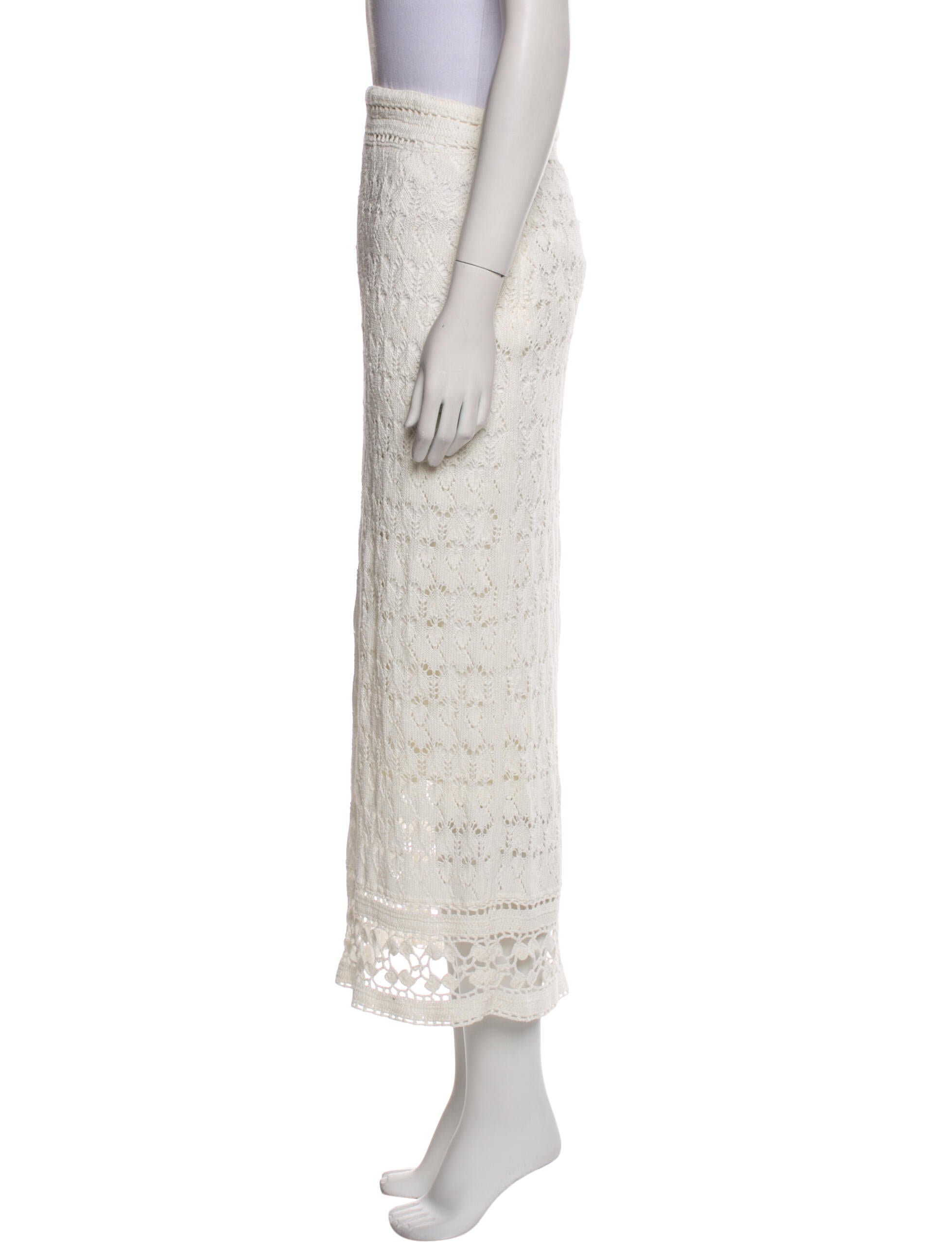 Staud Lace Pattern Midi Length Skirt