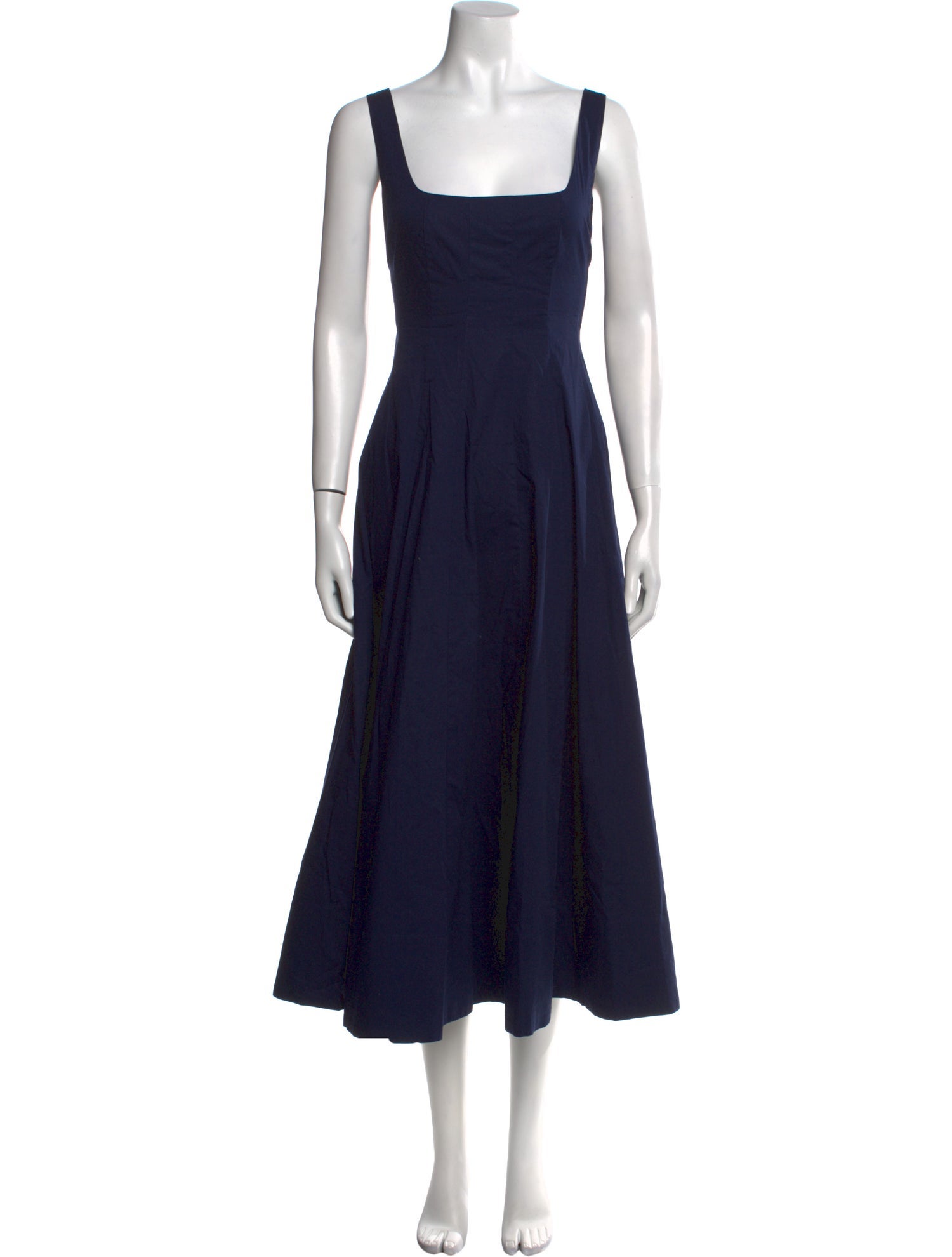 Staud Square Neckline Midi Length Dress