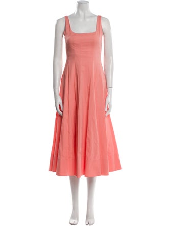 Staud Square Neckline Midi Length Dress