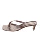Staud Embossed Leather Flip Flops