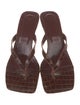 Staud Embossed Leather Flip Flops