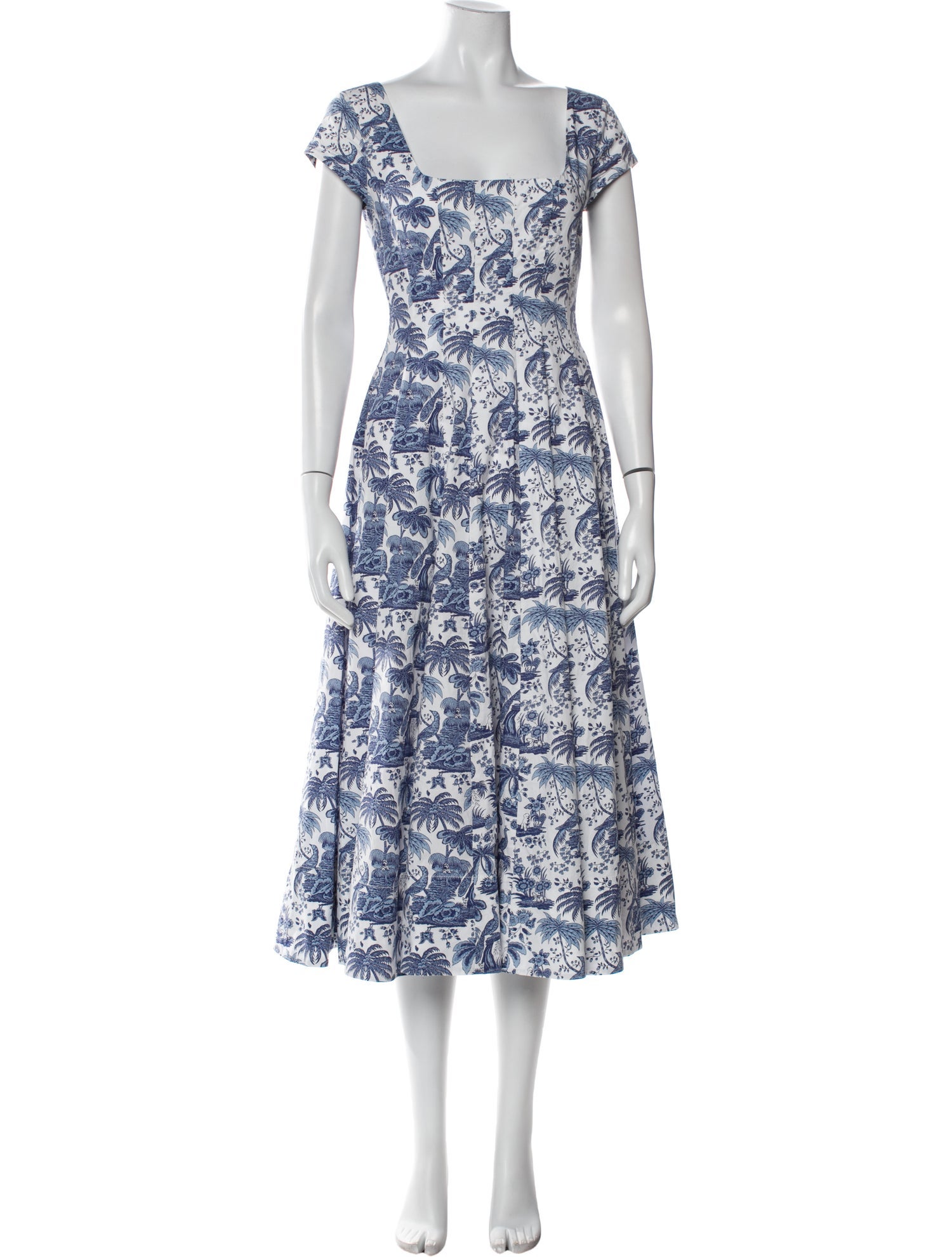 Staud Floral Print Midi Length Dress