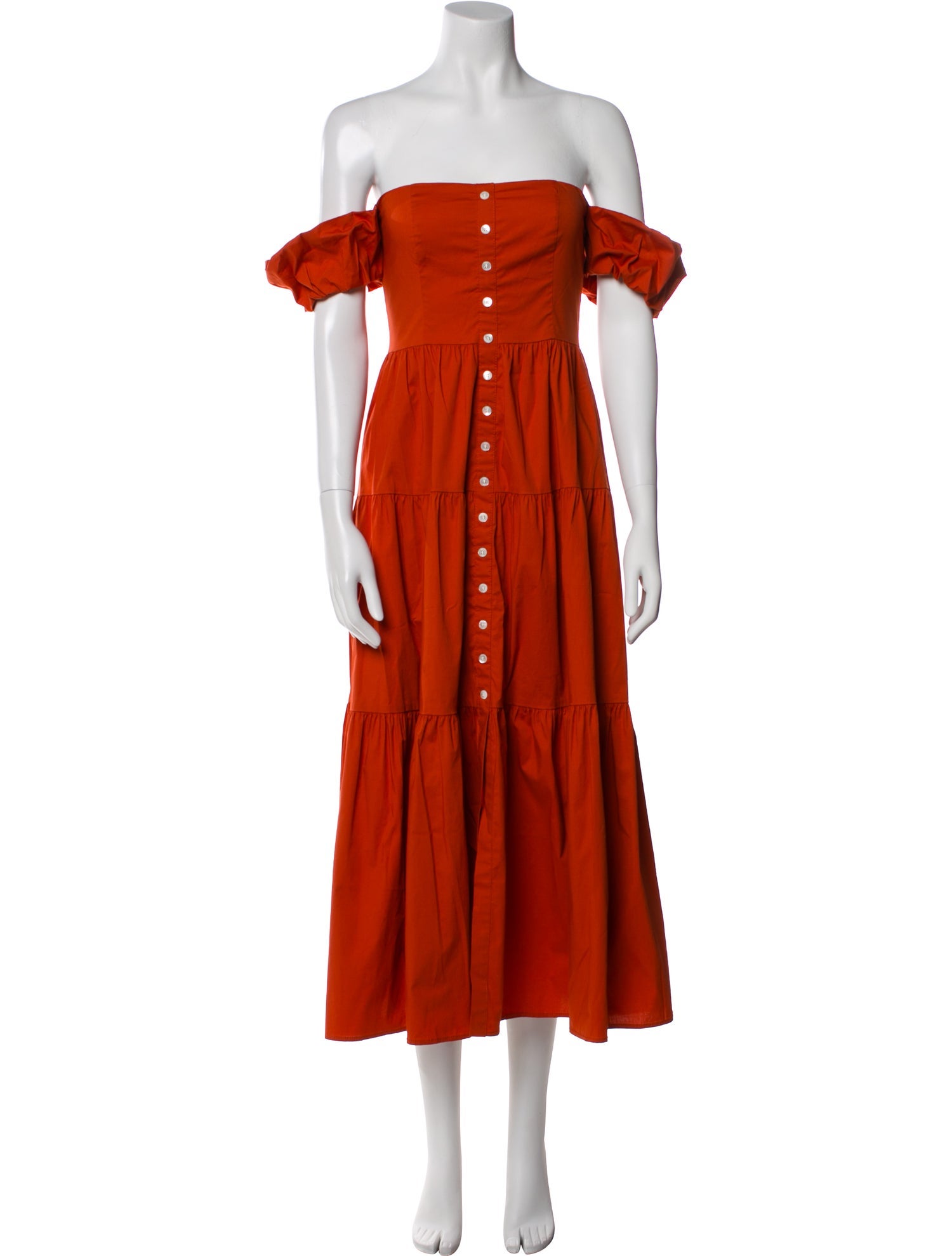 Staud Off-The-Shoulder Midi Length Dress