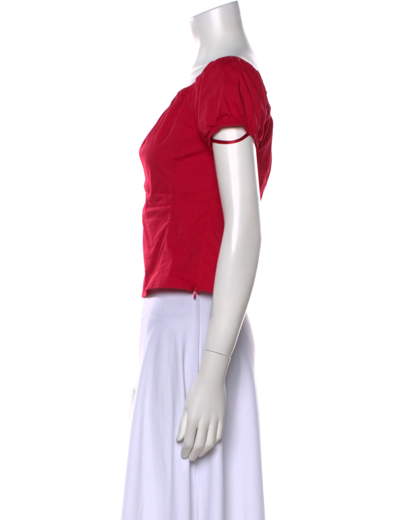 Staud Bateau Neckline Short Sleeve Crop Top