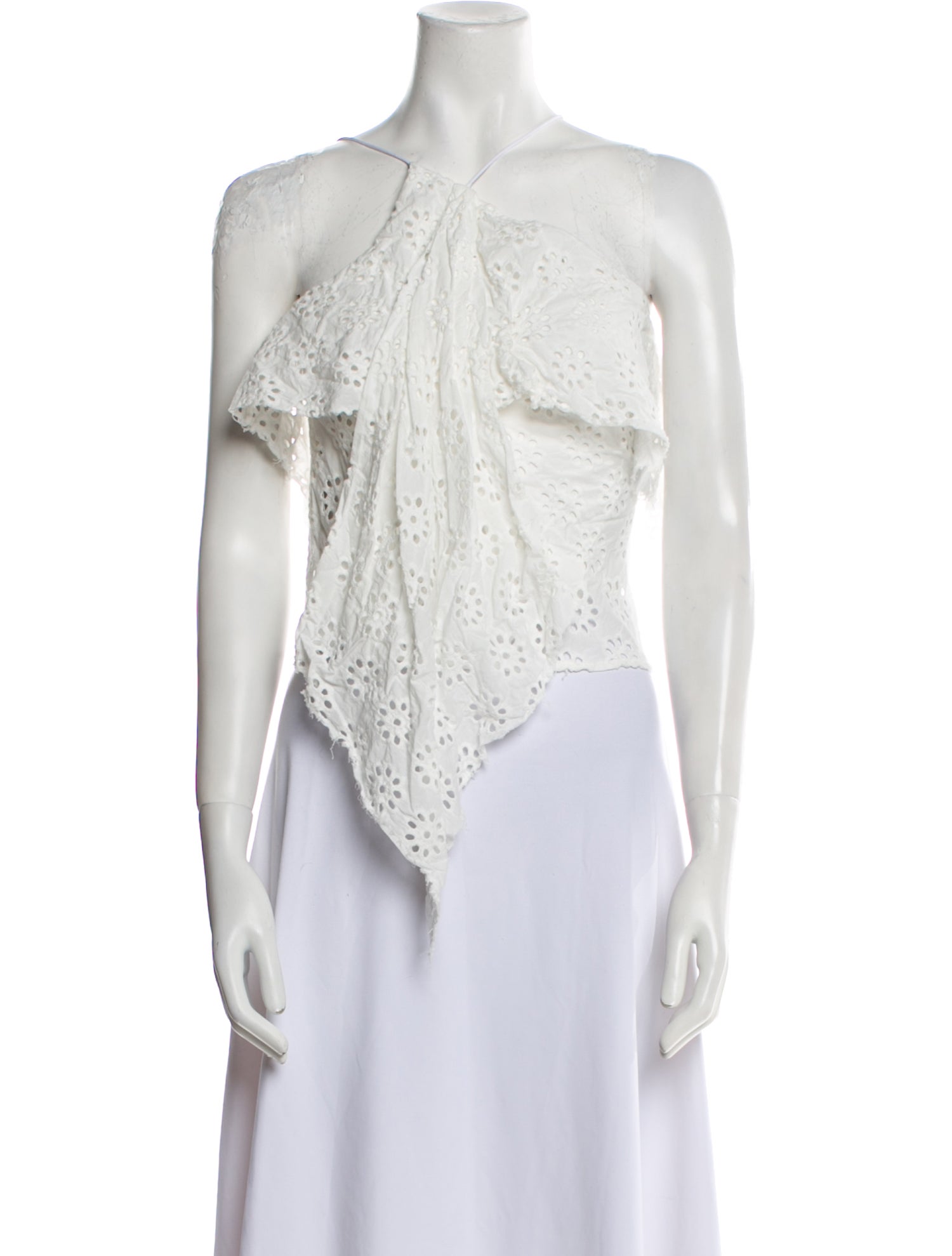 Staud One-Shoulder Sleeveless Crop Top