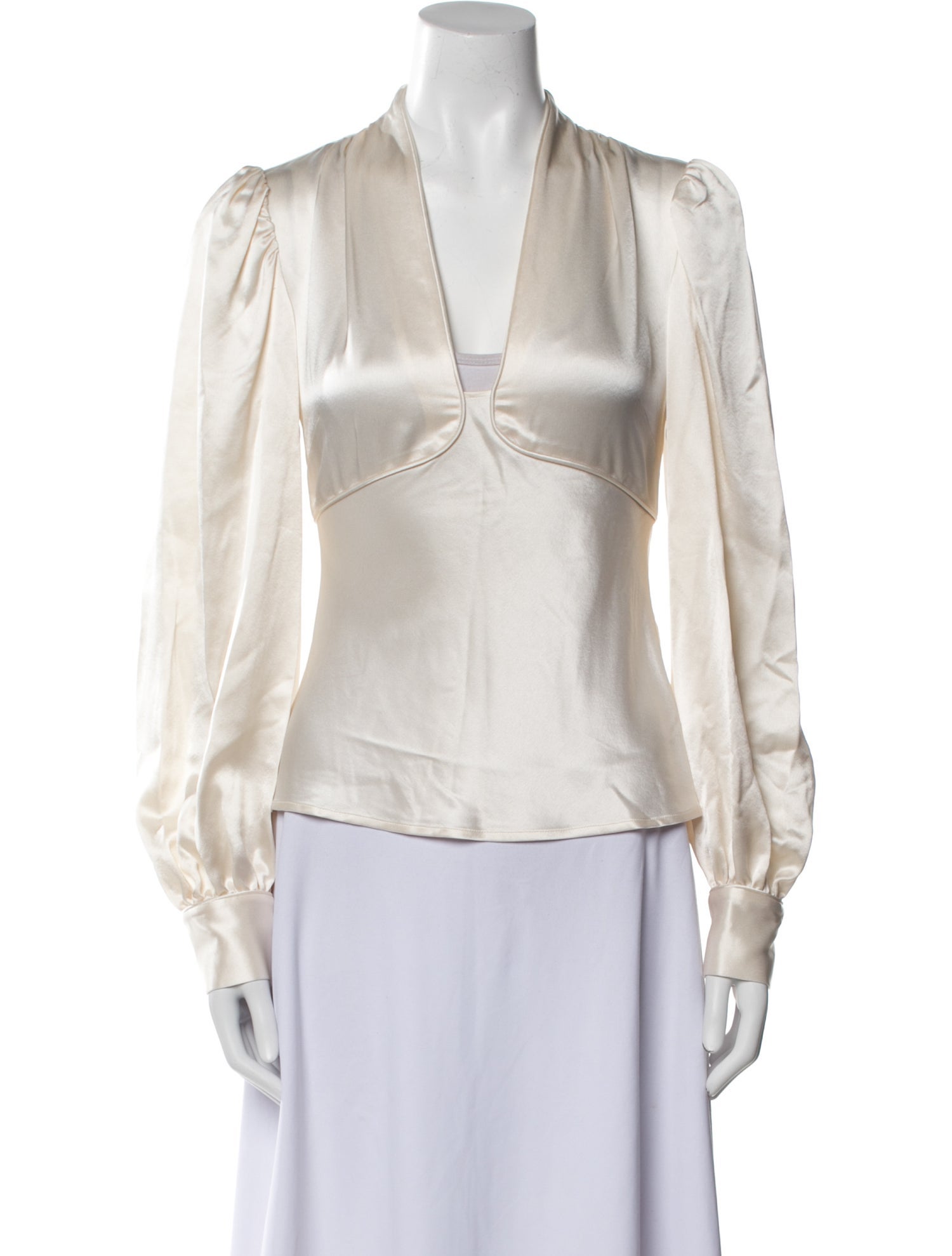 Staud V-Neck Long Sleeve Blouse