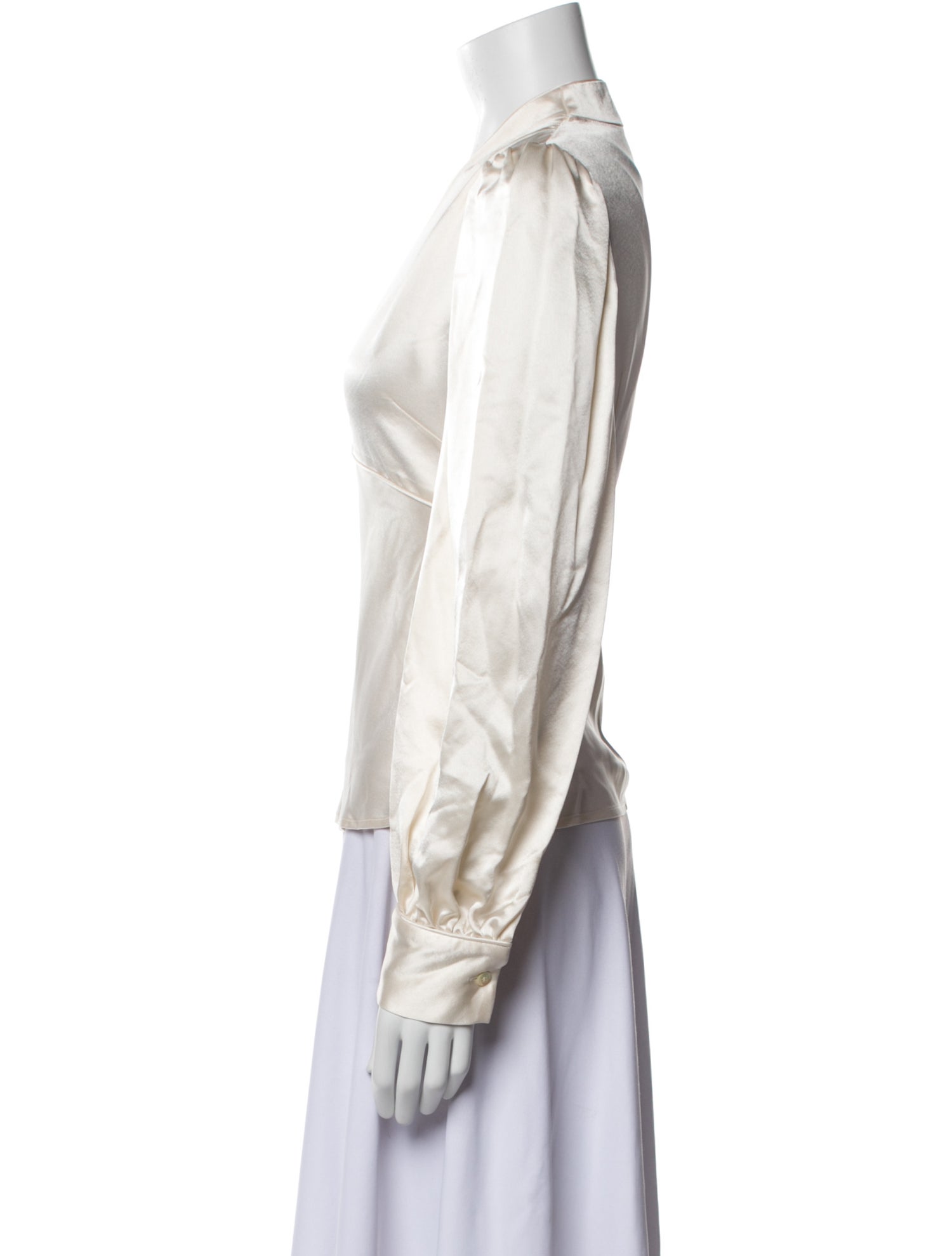 Staud V-Neck Long Sleeve Blouse