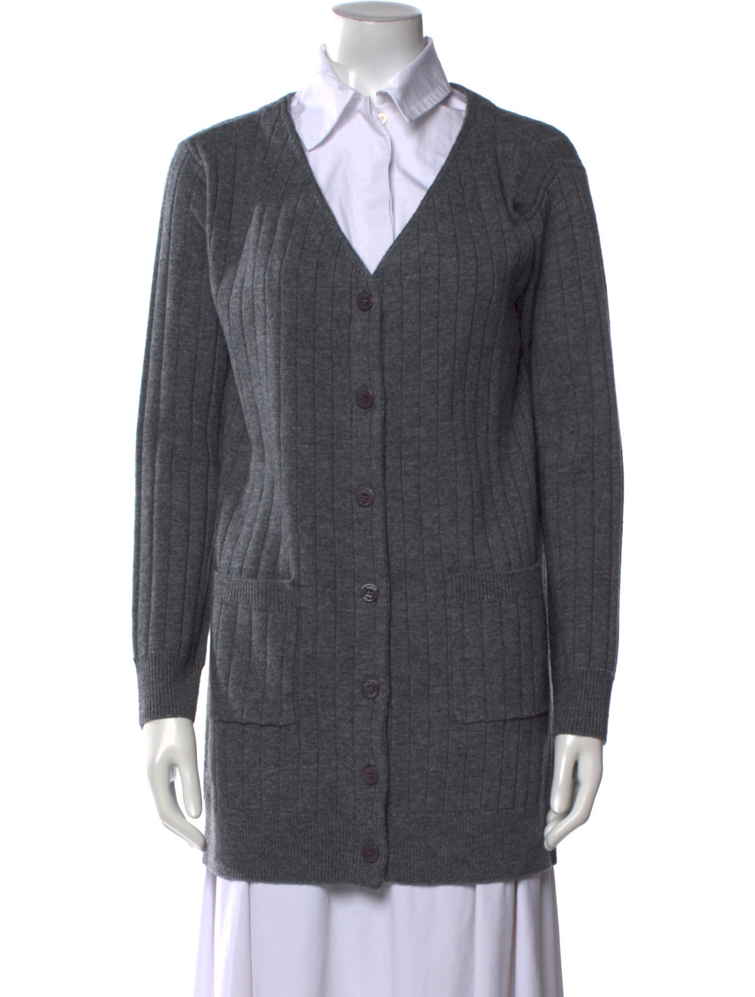 Staud Striped V-Neck Sweater