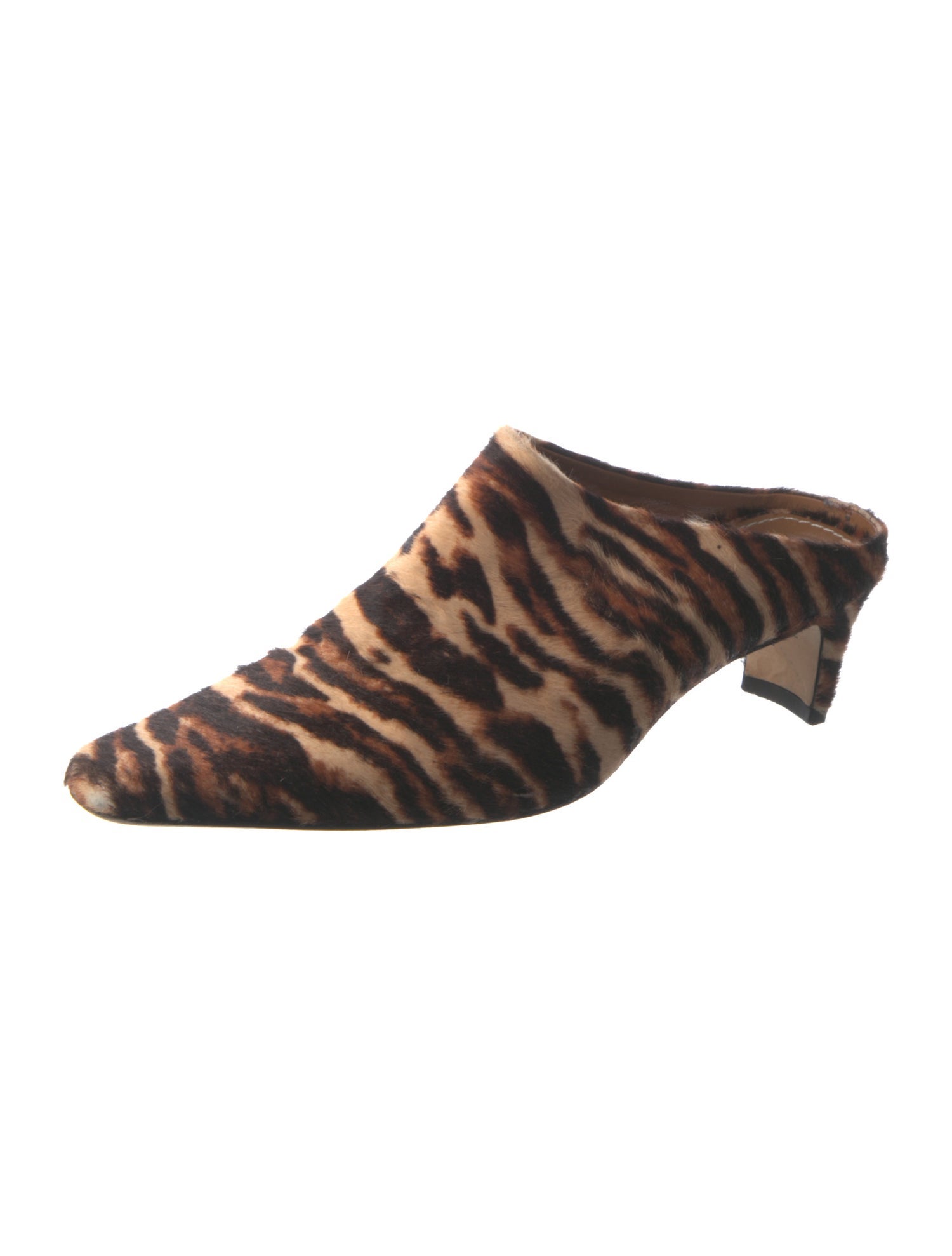Staud Ponyhair Animal Print Mules