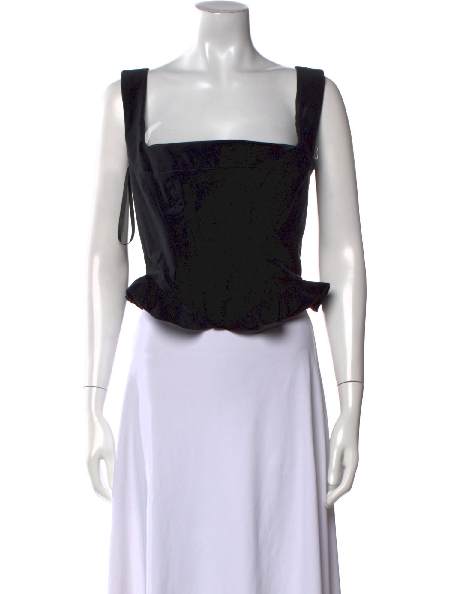 Staud Square Neckline Sleeveless Crop Top