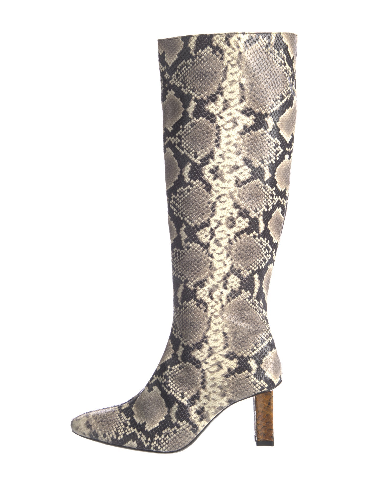 Staud Leather Animal Print Boots