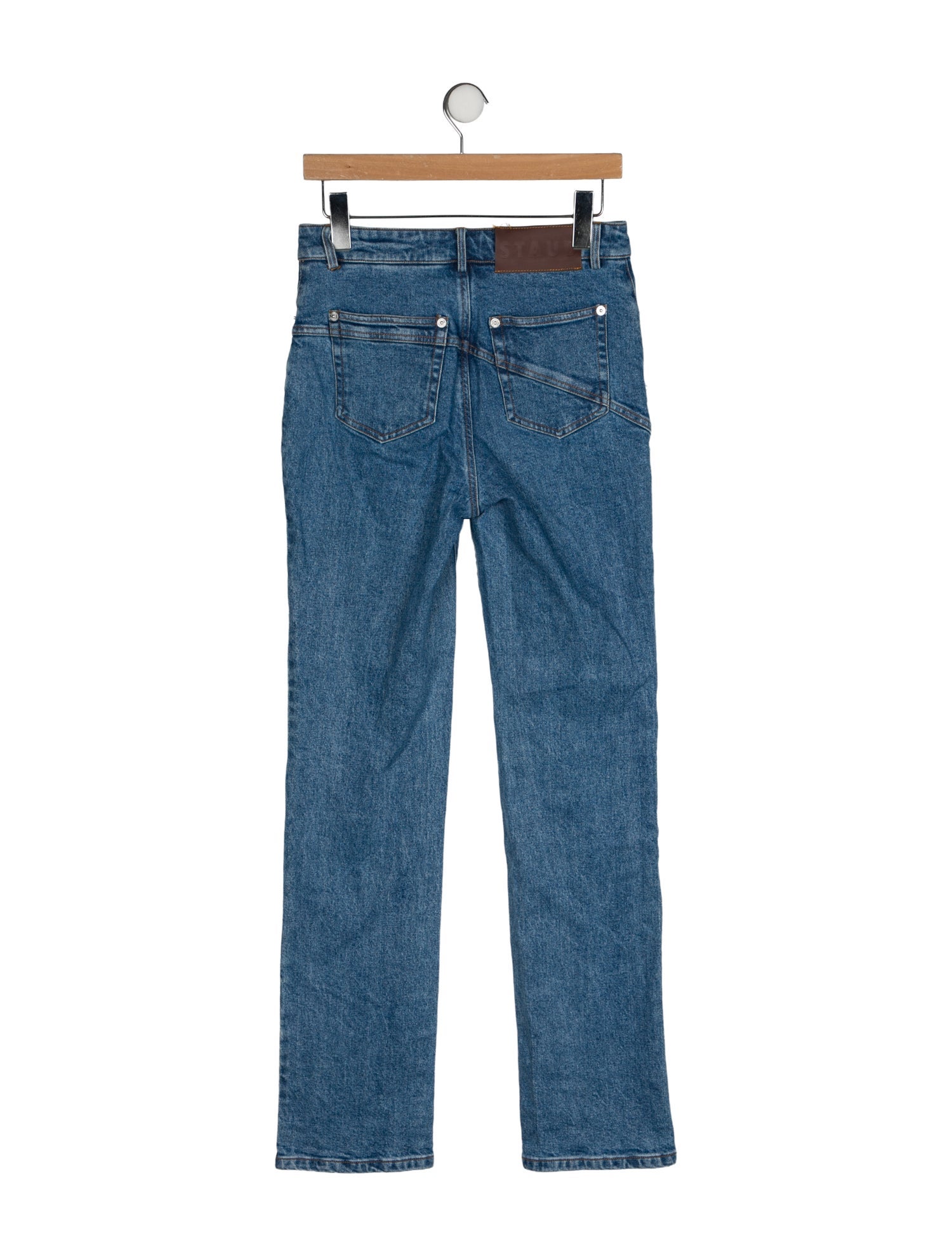 Staud High-Rise Straight Leg Jeans