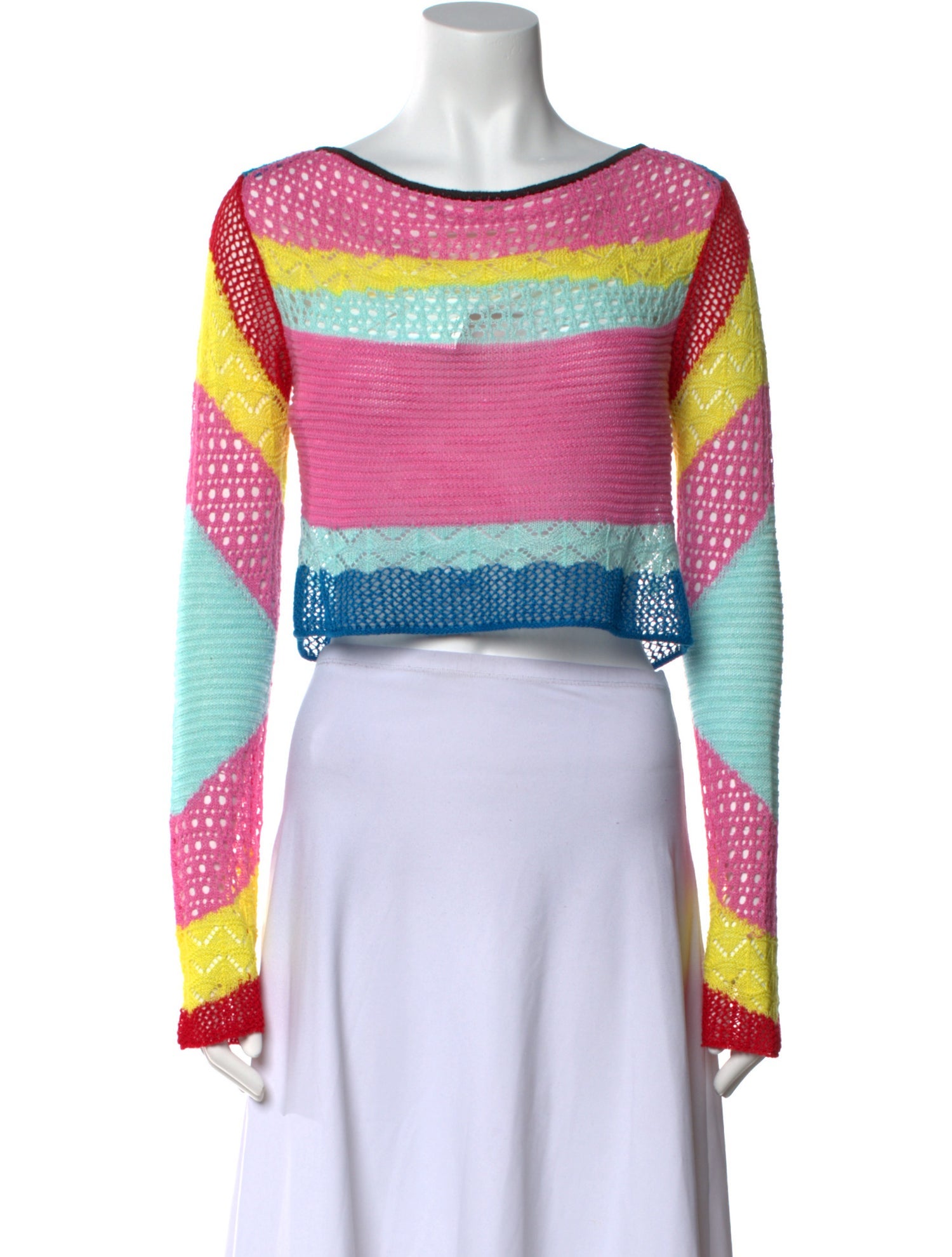 Staud Striped Bateau Neckline Sweater