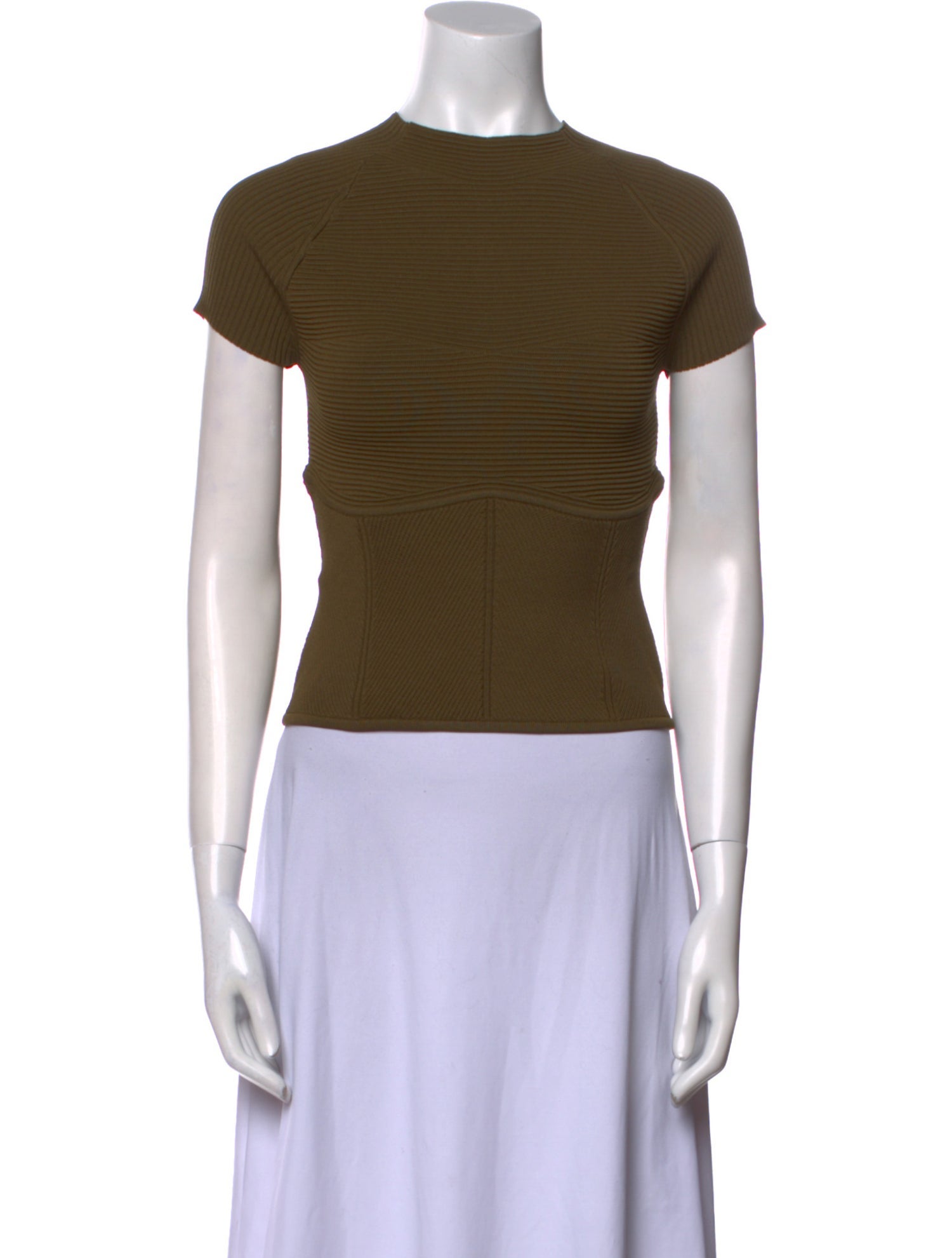 Staud Crew Neck Short Sleeve Crop Top