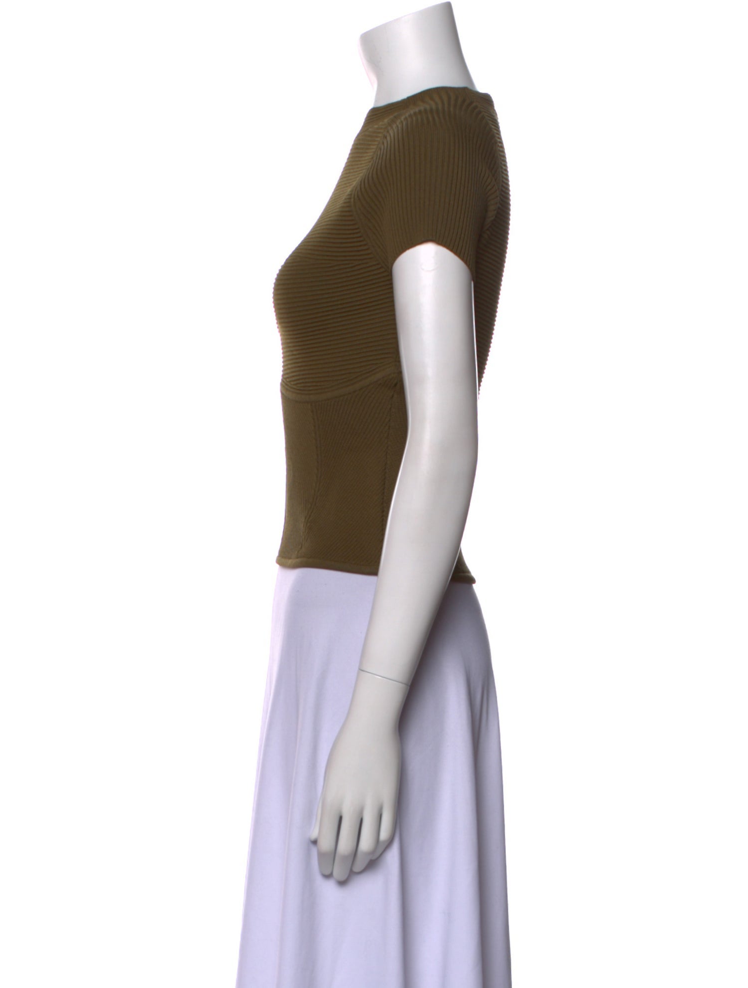 Staud Crew Neck Short Sleeve Crop Top