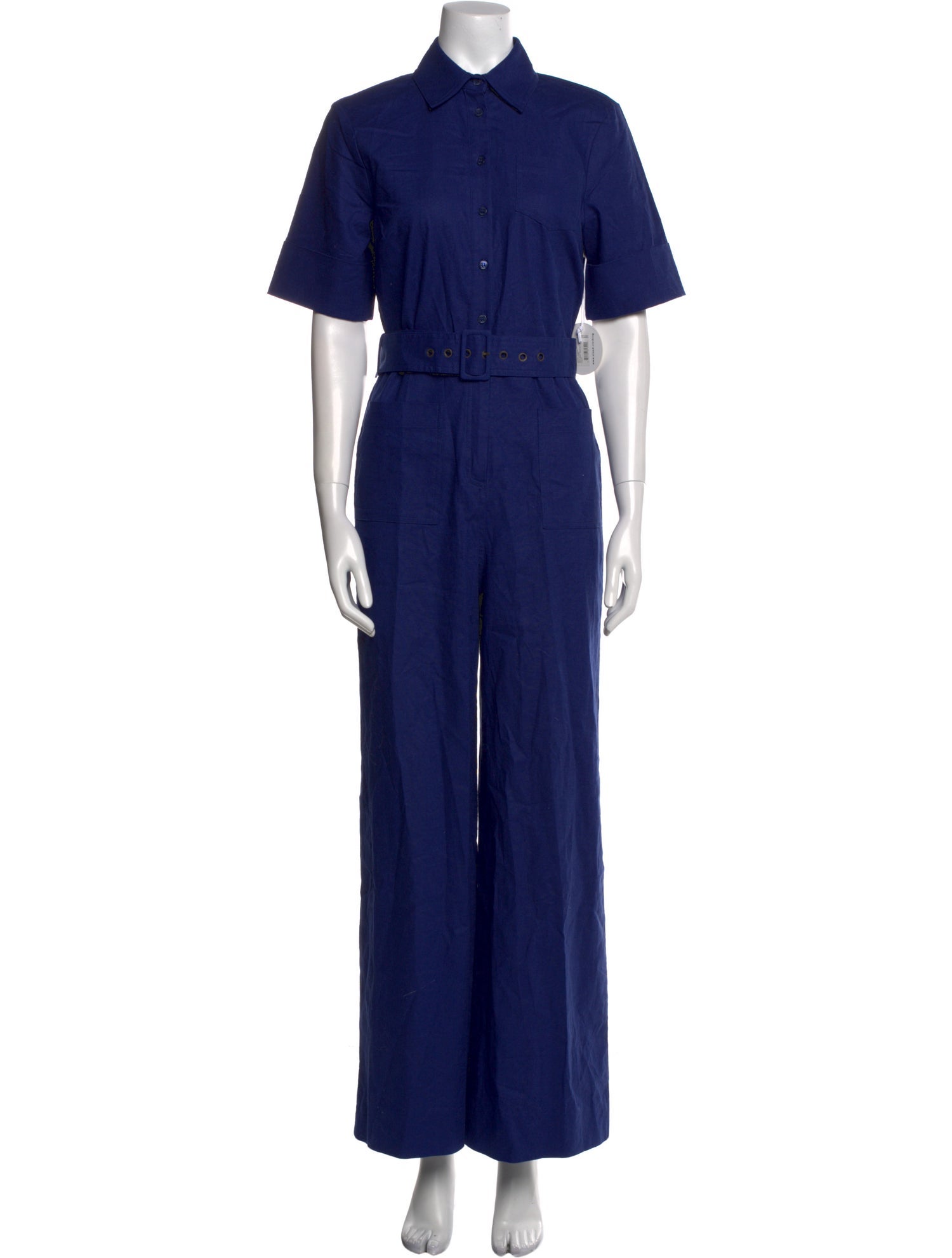 Staud Linen Crew Neck Jumpsuit