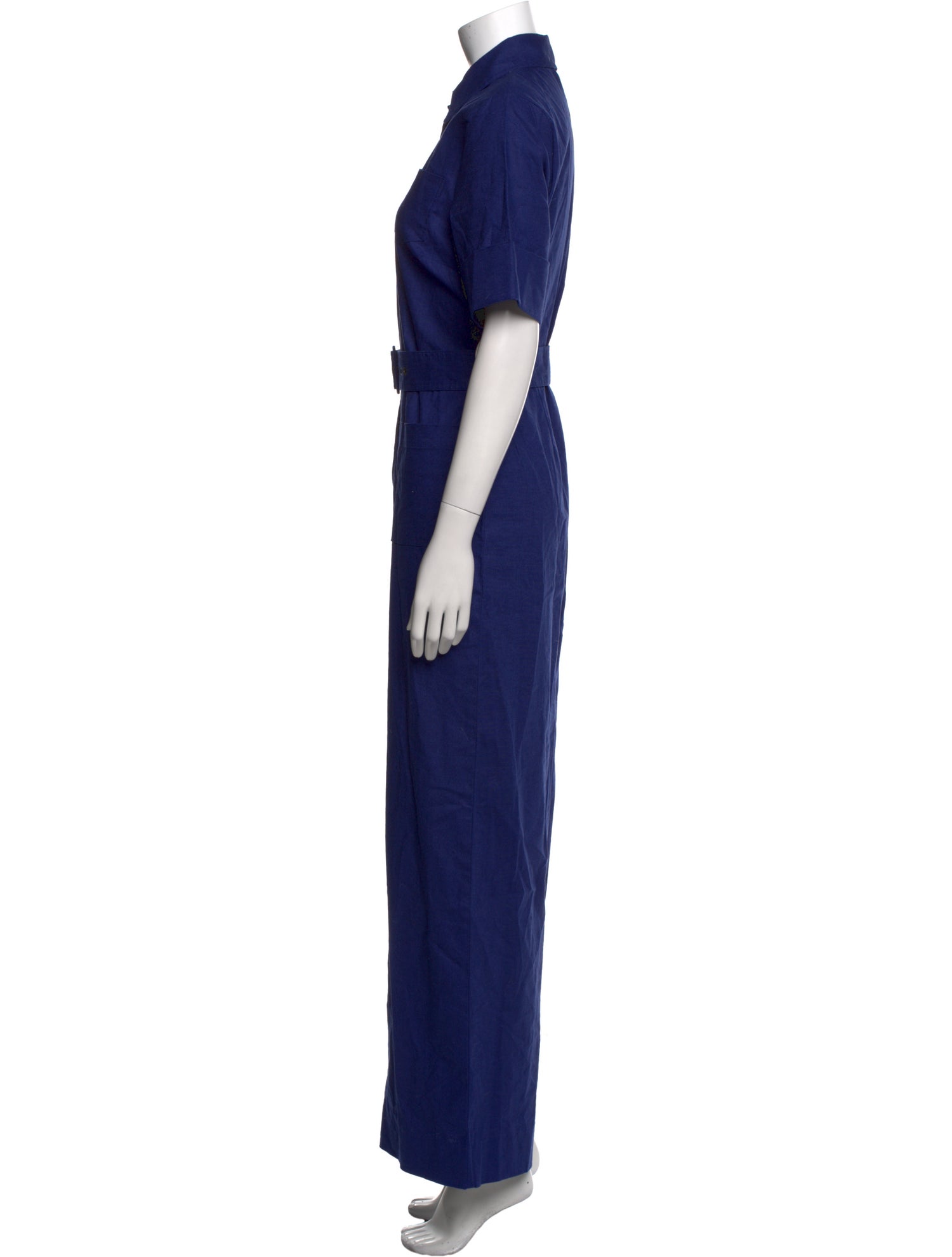 Staud Linen Crew Neck Jumpsuit