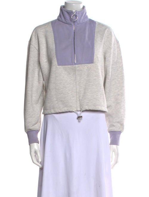 Staud Mock Neck Long Sleeve Sweatshirt