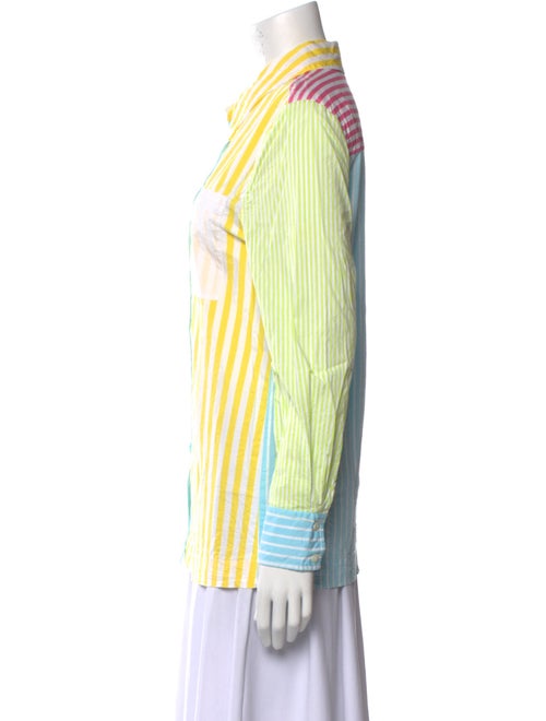 Staud Striped Long Sleeve Button-Up Top