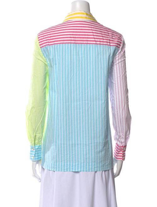 Staud Striped Long Sleeve Button-Up Top