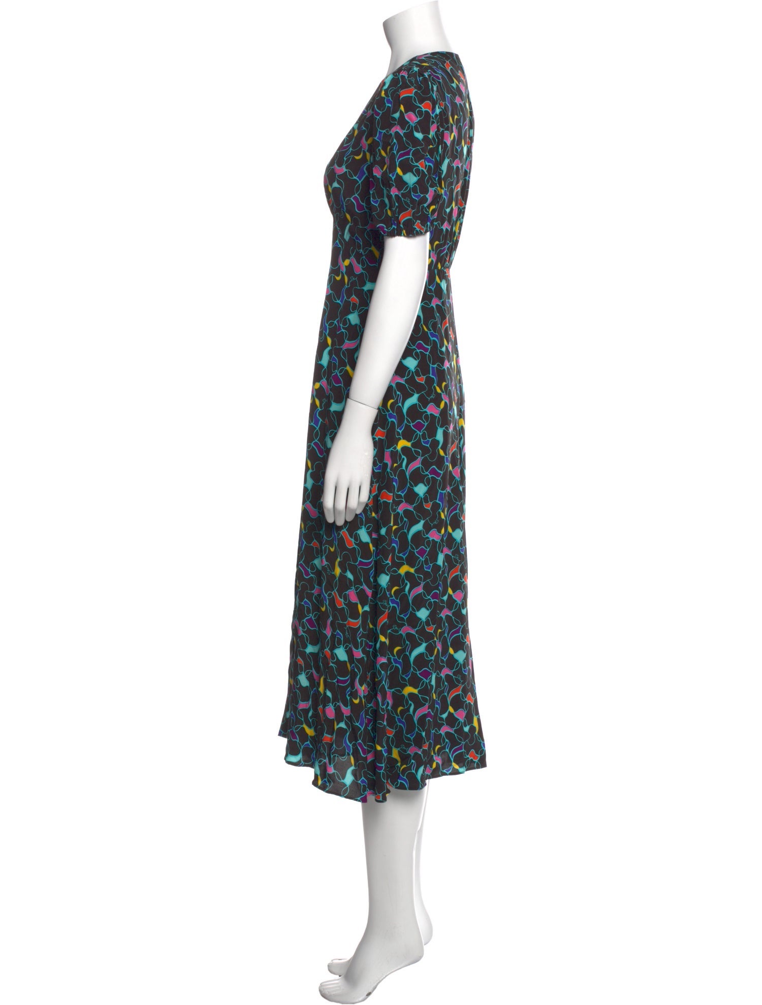 Staud Floral Print Midi Length Dress