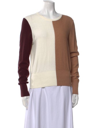 Staud Colorblock Pattern Scoop Neck Sweater