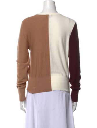 Staud Colorblock Pattern Scoop Neck Sweater