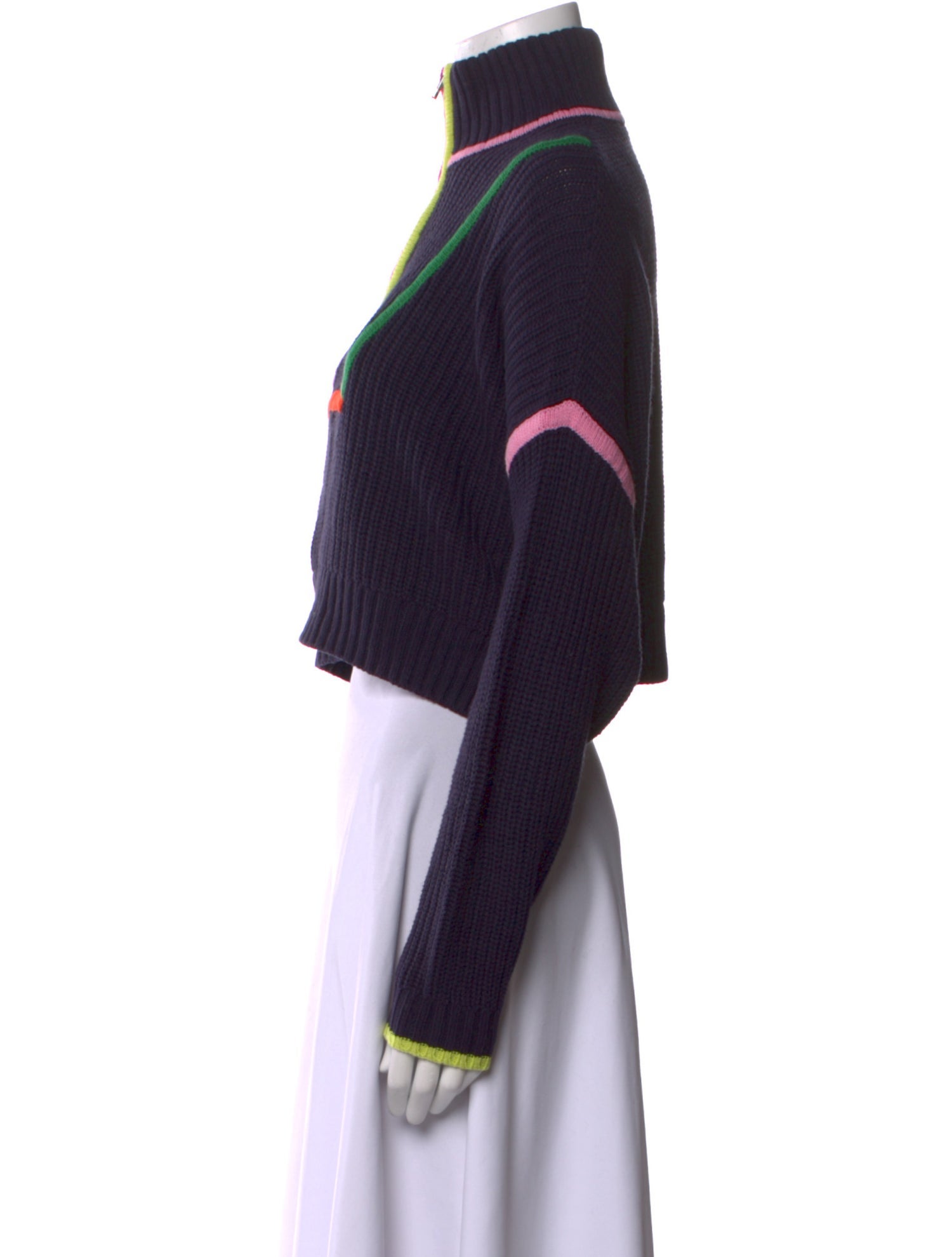 Staud Plaid Print Turtleneck Crop Top