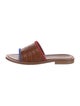 Staud Embossed Leather Printed Slides