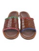 Staud Embossed Leather Printed Slides