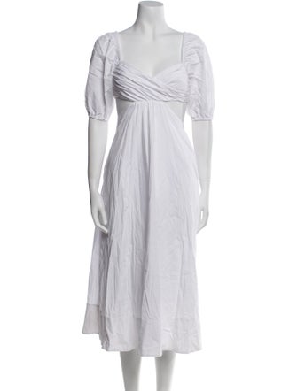 Staud V-Neck Midi Length Dress