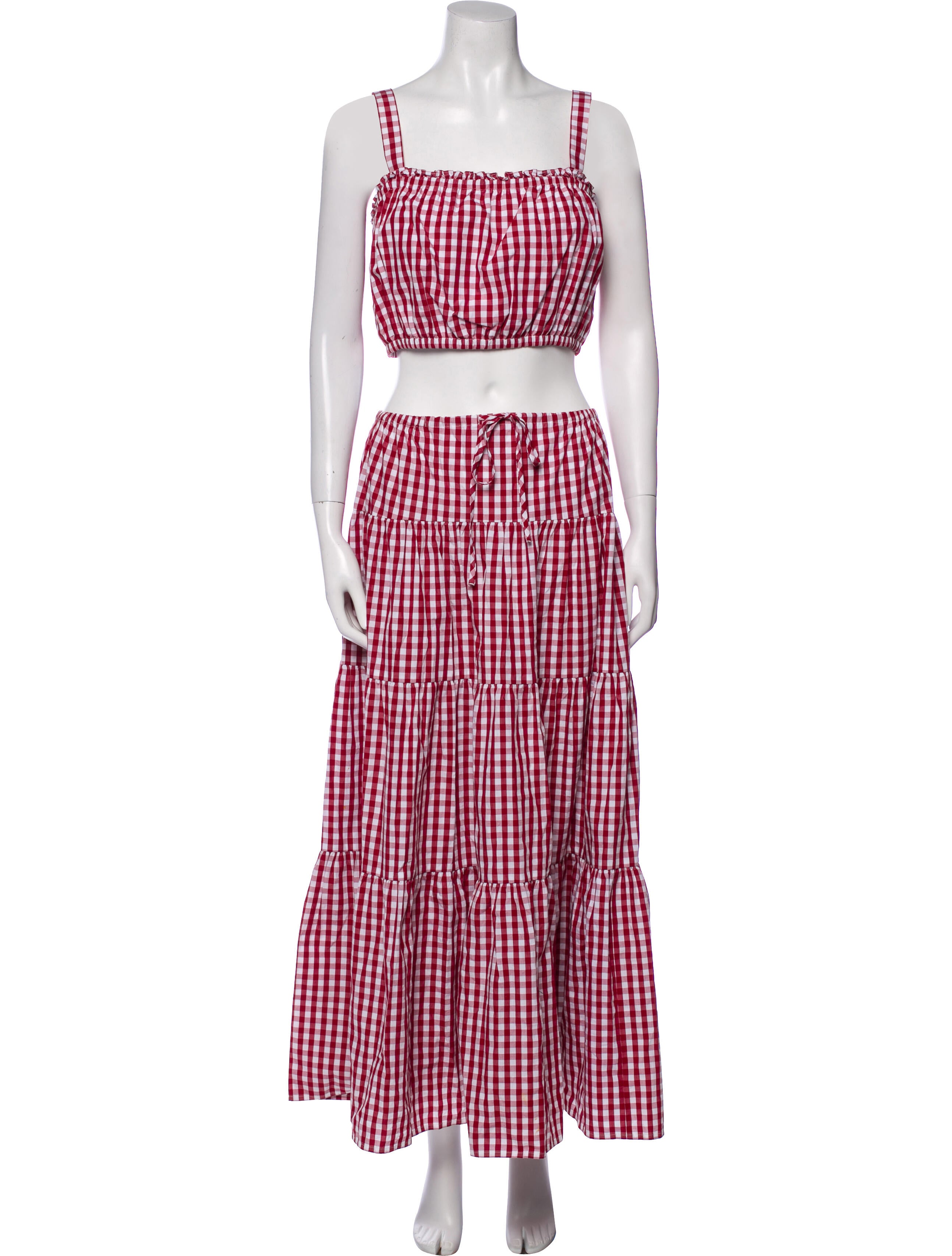 Staud Plaid Print Skirt Set