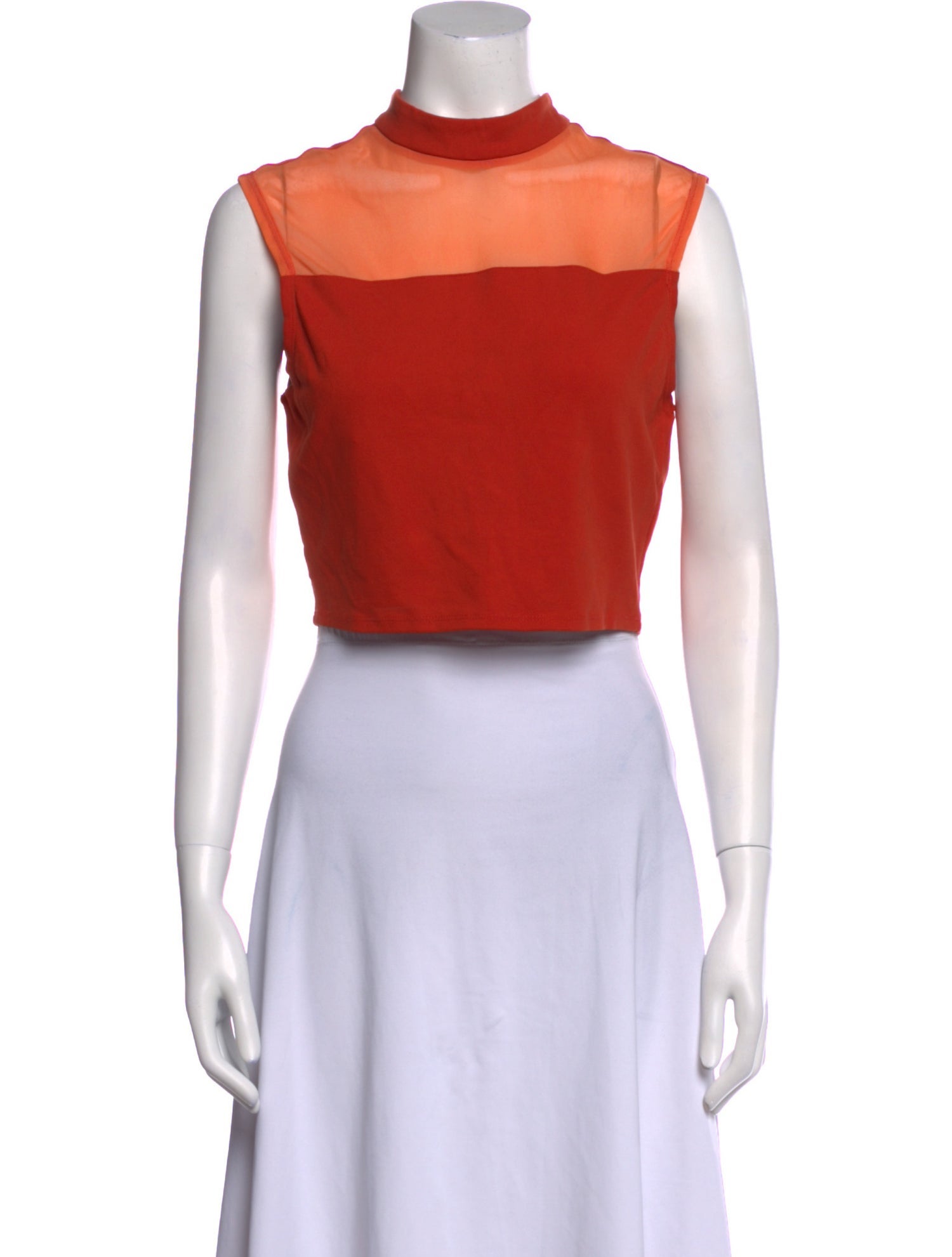 Staud Mock Neck Sleeveless Crop Top