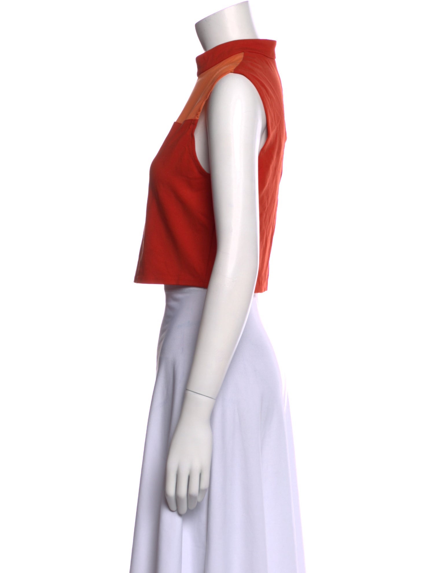 Staud Mock Neck Sleeveless Crop Top