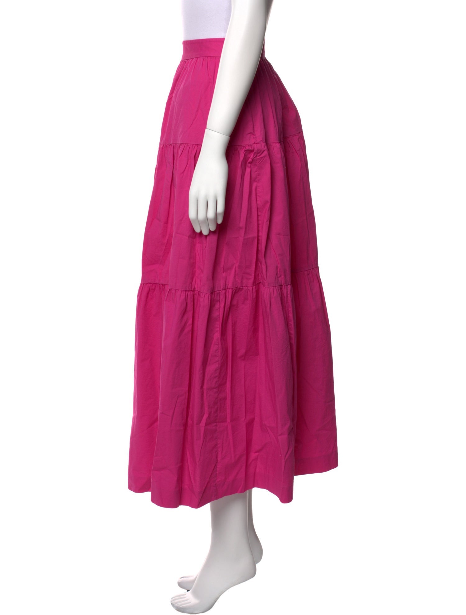 Staud Pleated Accents Midi Length Skirt