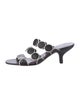 Staud Leather Animal Print Slides