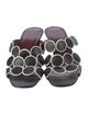 Staud Leather Animal Print Slides
