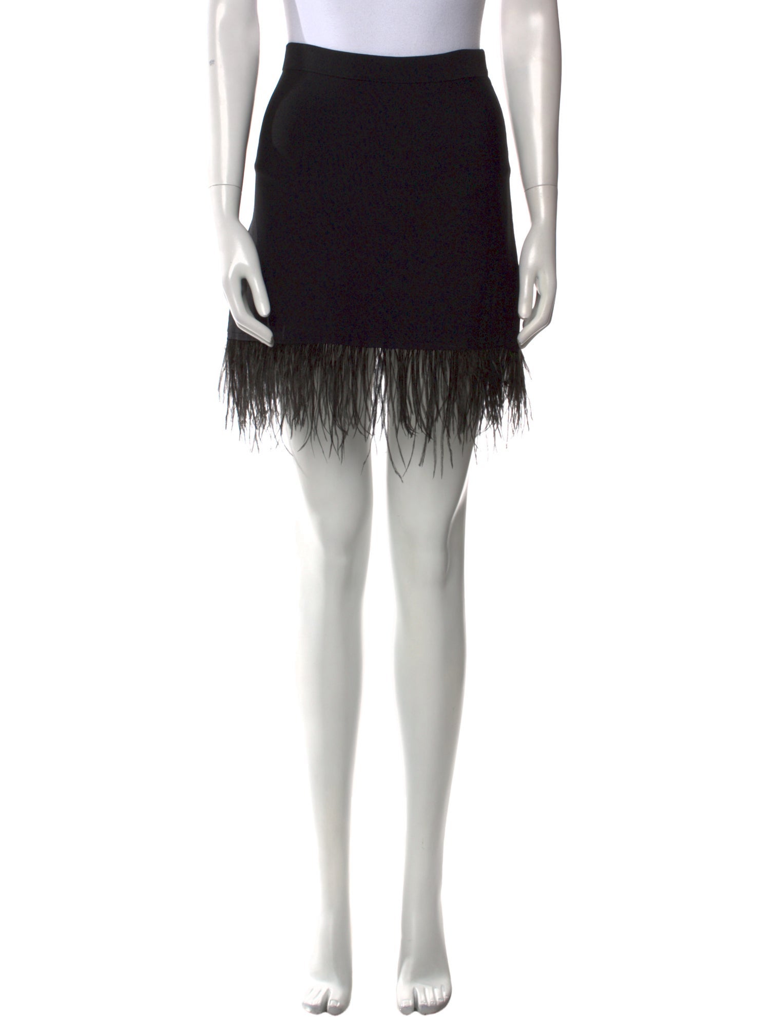 Staud Feather Trim Knee-Length Skirt