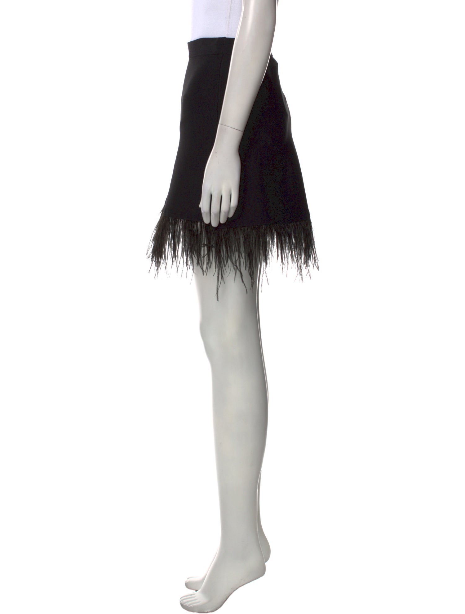 Staud Feather Trim Knee-Length Skirt