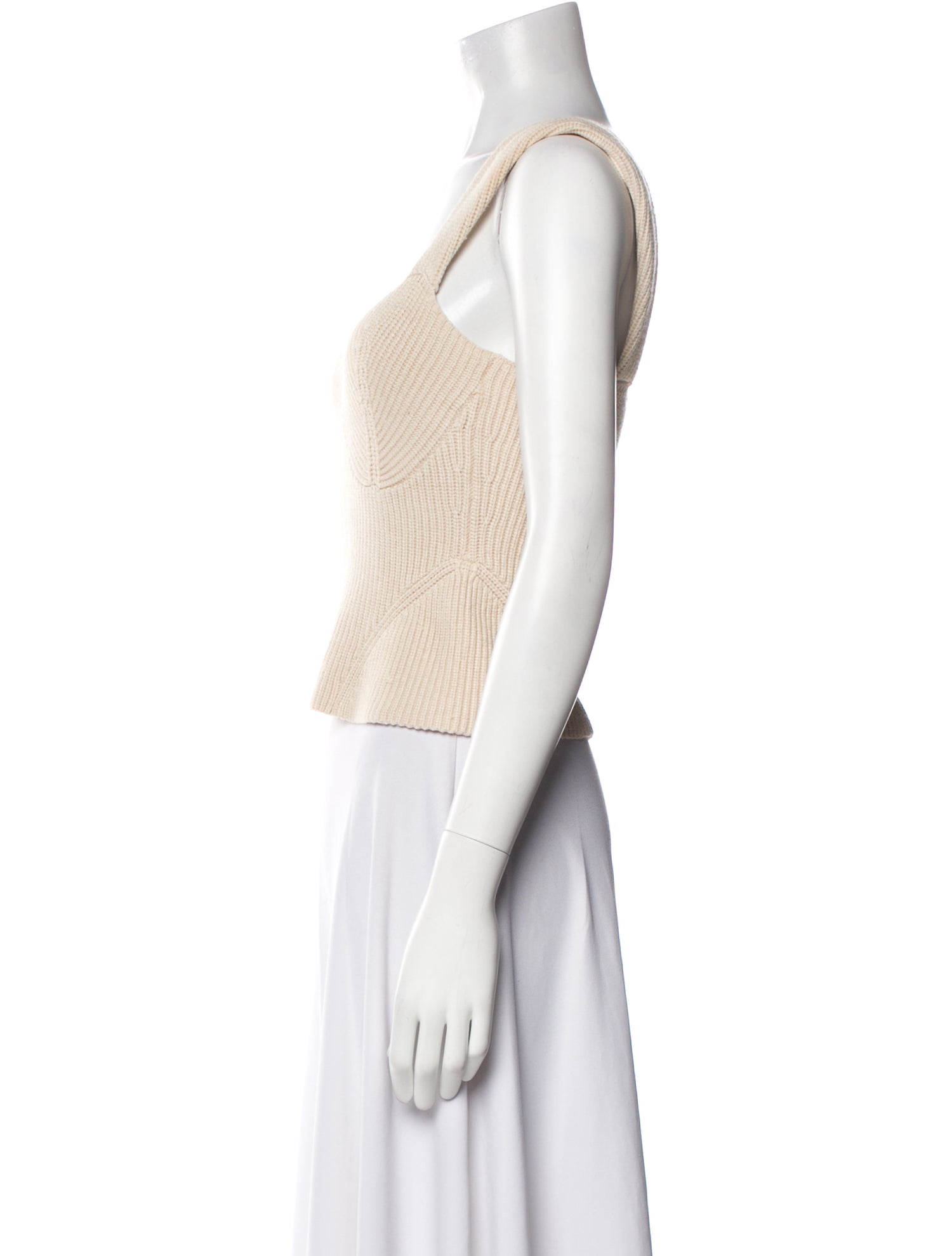 Staud Square Neckline Sleeveless Crop Top