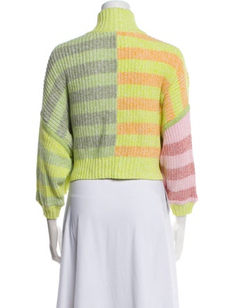 Staud Striped Mock Neck Sweater