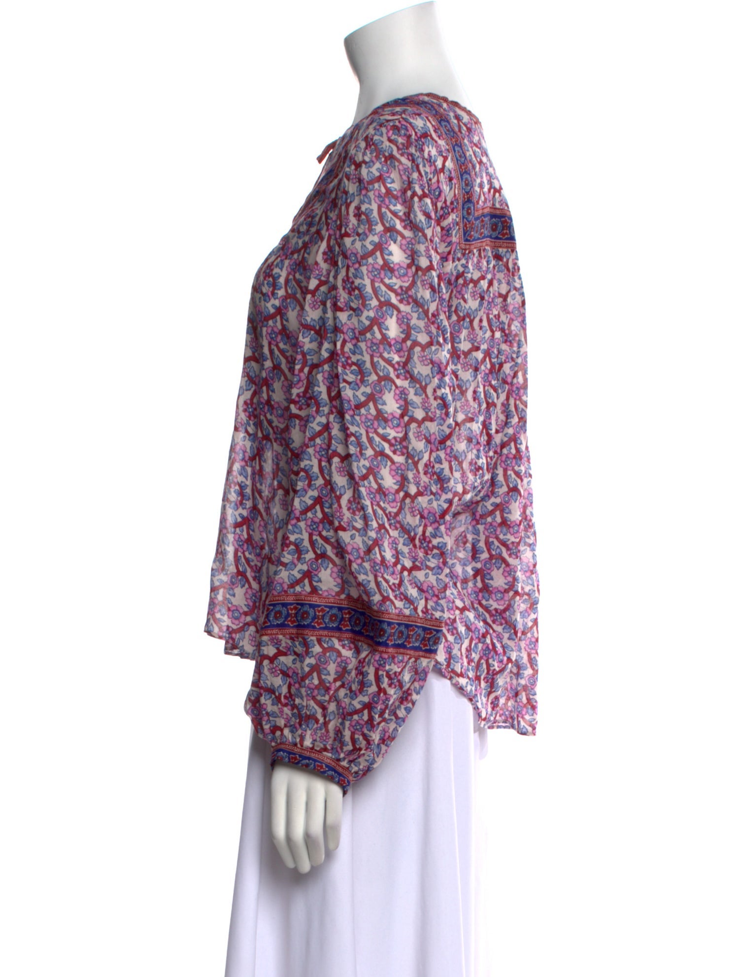 Staud Floral Print V-Neck Blouse