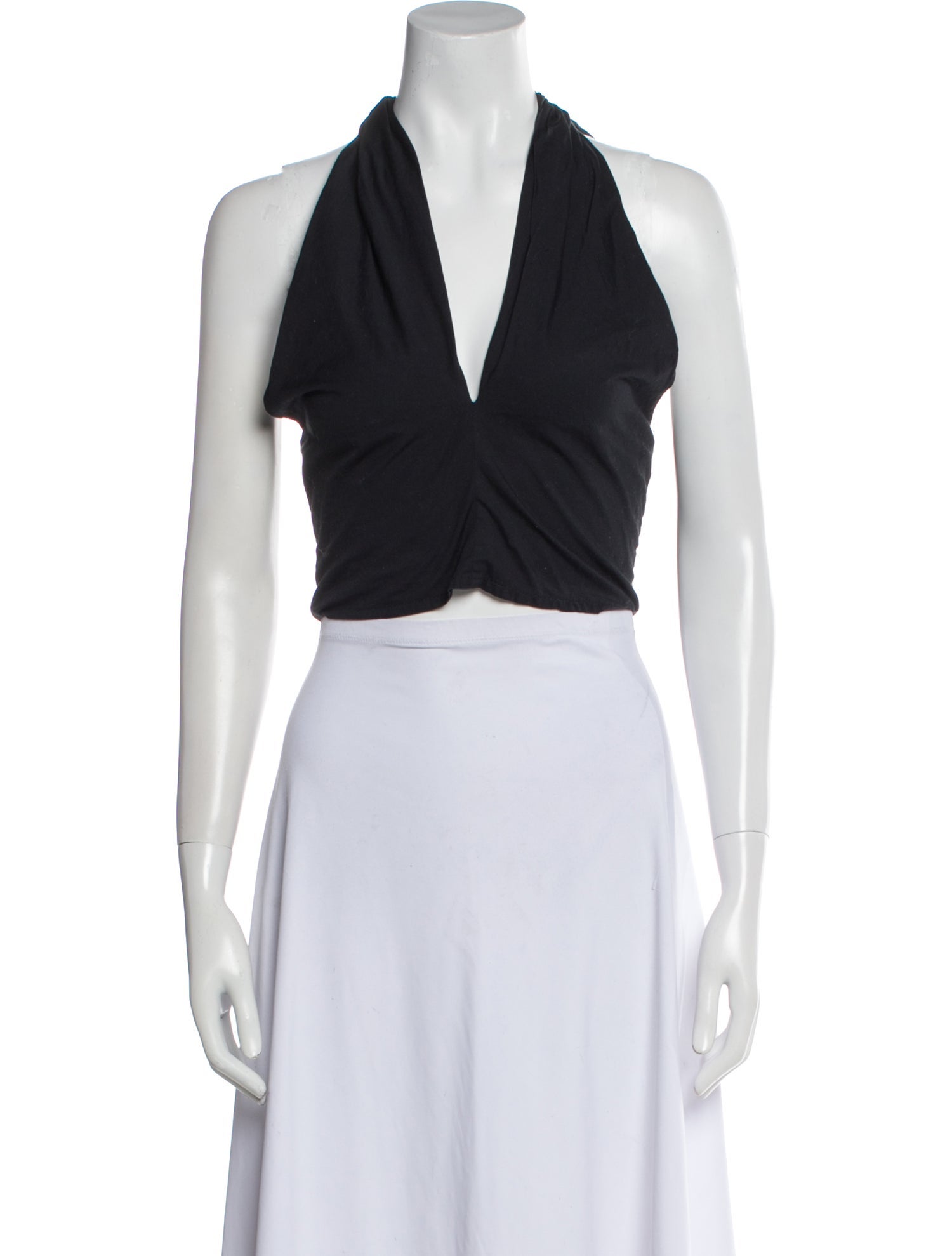 Staud Halterneck Sleeveless Crop Top