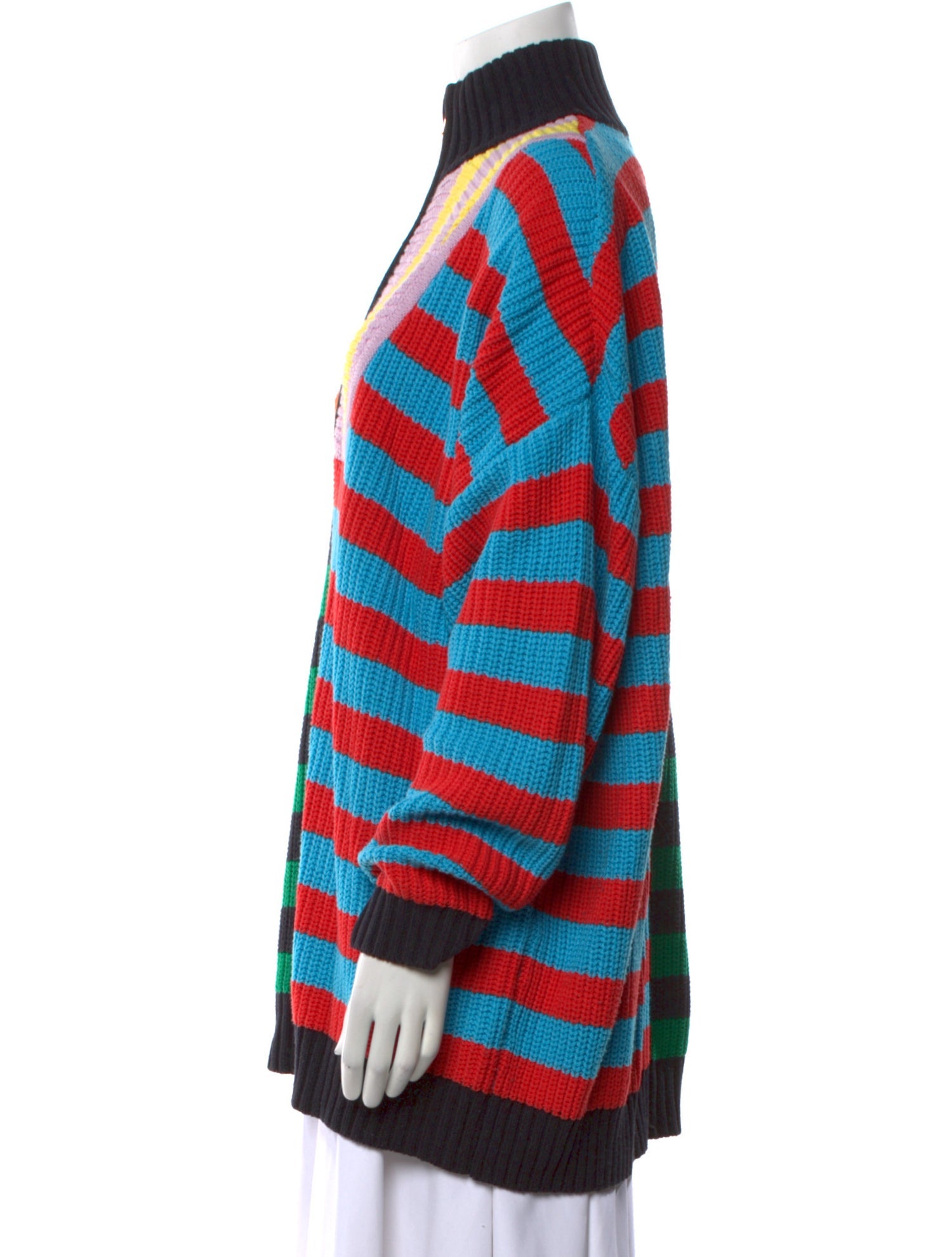 Staud Striped Mock Neck Sweater