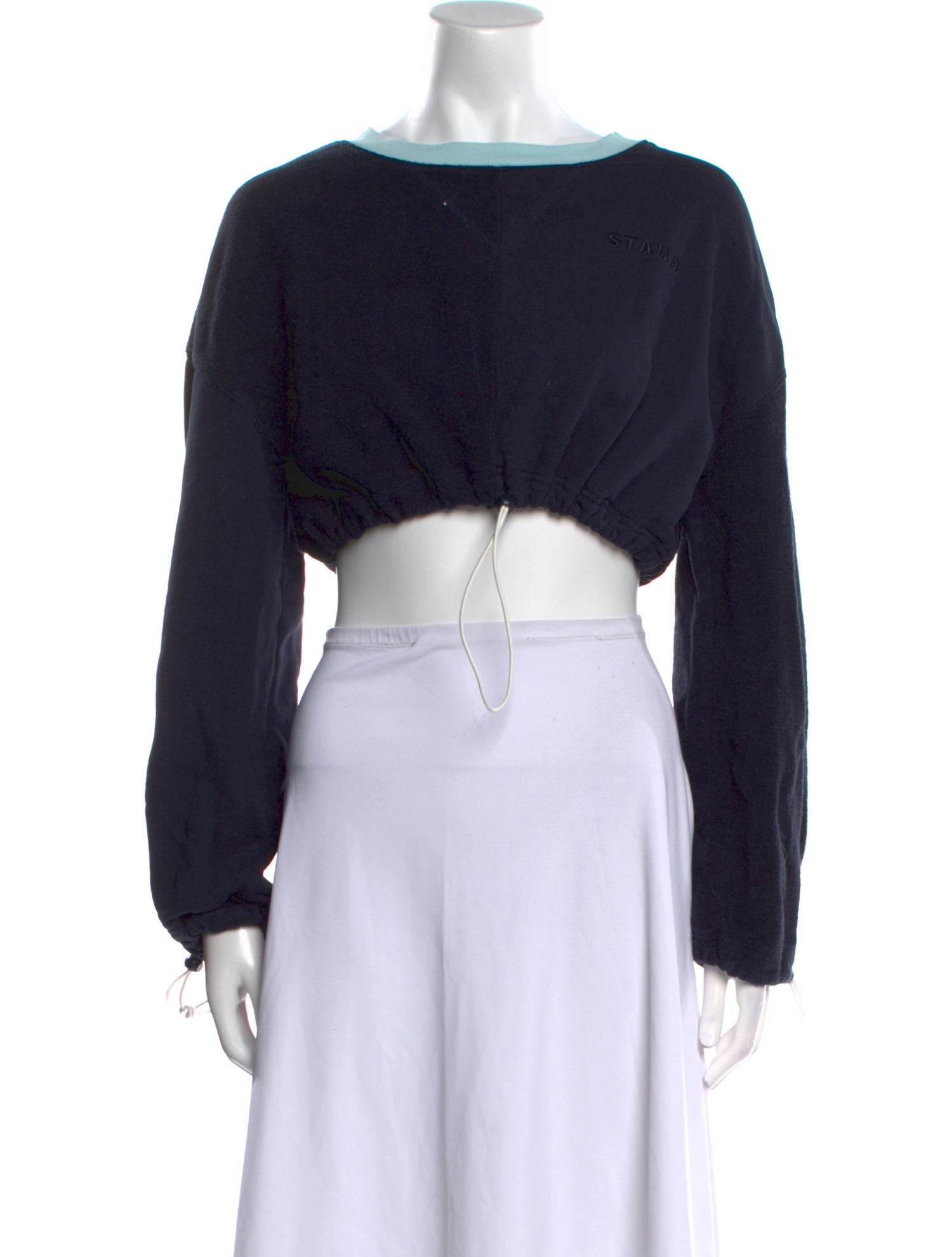 Staud Scoop Neck Long Sleeve Crop Top